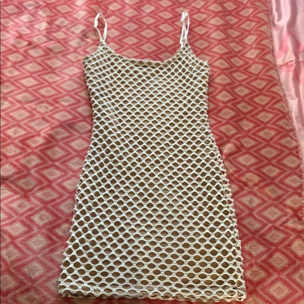 Fish net print dress